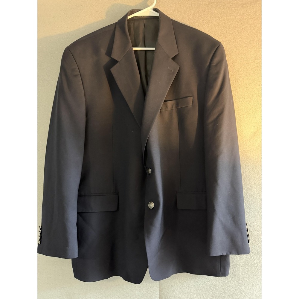 Michael Kors Blazer Sport Coat Mens 46R Blue 100% Wool Macy's Jacket Formal